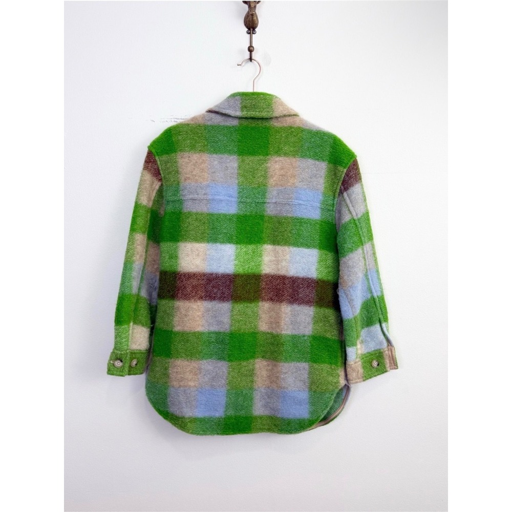 Aritzia Wilfred Free The Ganna Shirt Jacket Green Plaid Wool Blend Size S - Picture 6 of 6